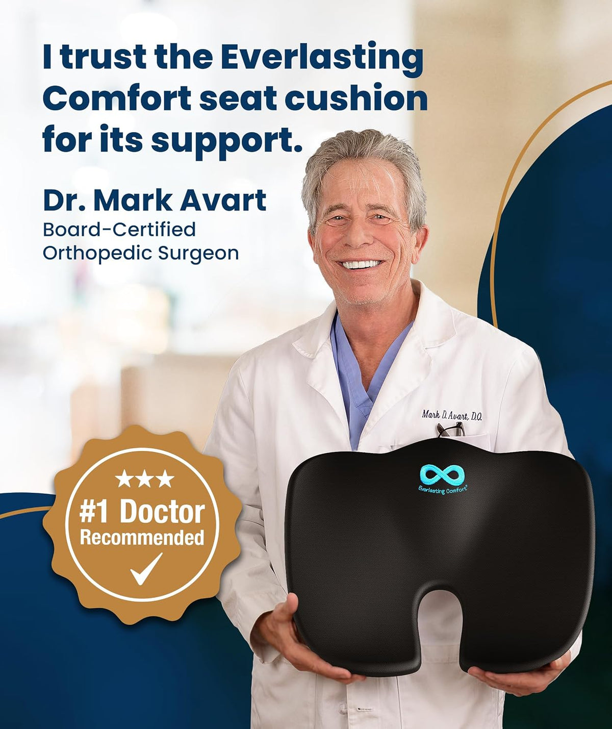 Ergonomic Lumbar Support Pillow – Back & Seat Cushion for Office, Car & Home