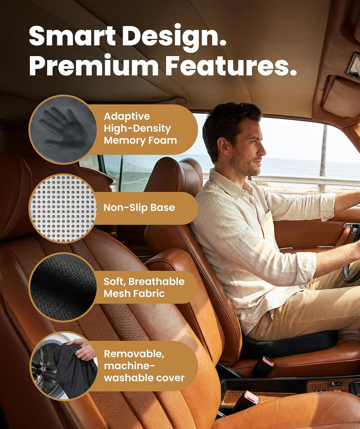 Ergonomic Lumbar Support Pillow – Back & Seat Cushion for Office, Car & Home