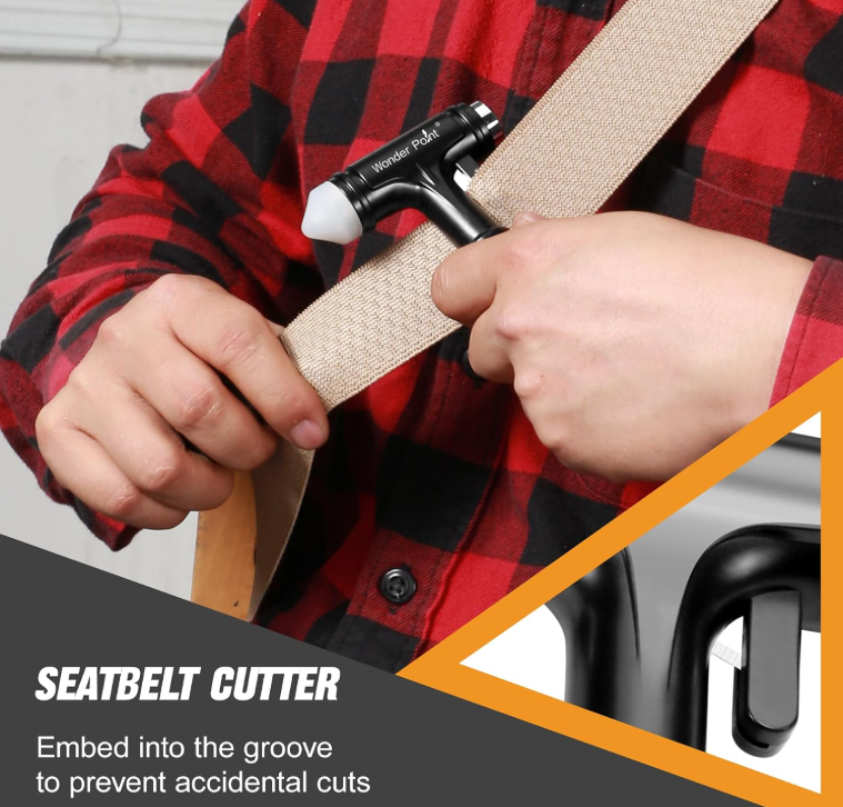 Hammer with Seatbelt Cutter